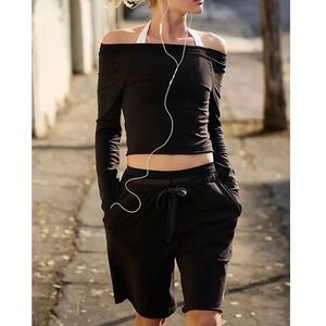 NWOT Free People FP Movement Hot Shot Easy Set in Black